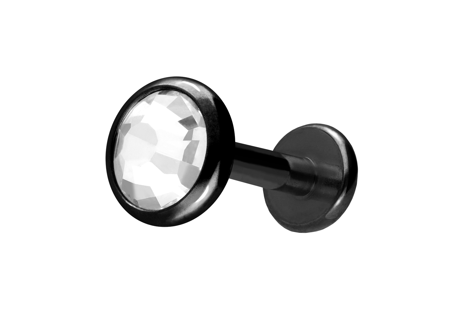 Titan Labret Piercing mit Innengewinde KRISTALLDISC